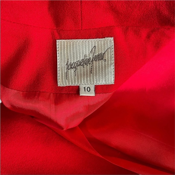 Jacqueline Ferrar Red Blazer Lined Front Button Faux Front Pockets Size 10 - Picture 8 of 9